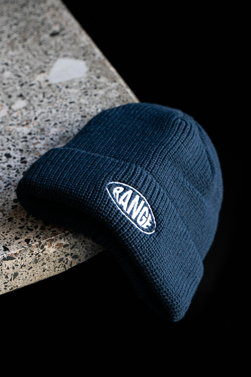 Embroidered Range Beanie - Dark Blue