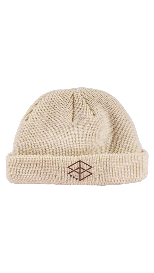 Embroidered RB Logo Beanie - Cream