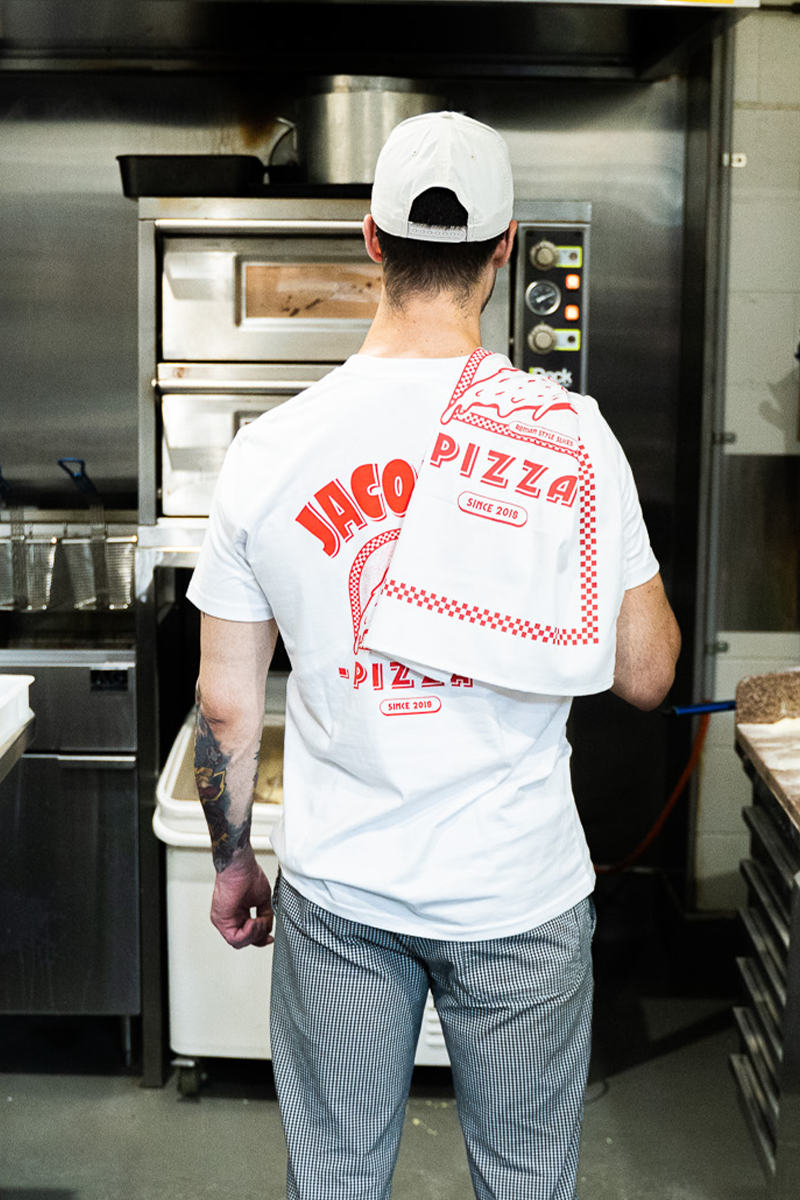 Jacopo's Pizza Tee - White