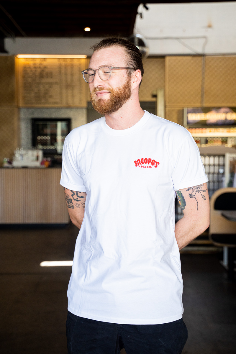 Jacopo's Pizza Tee - White