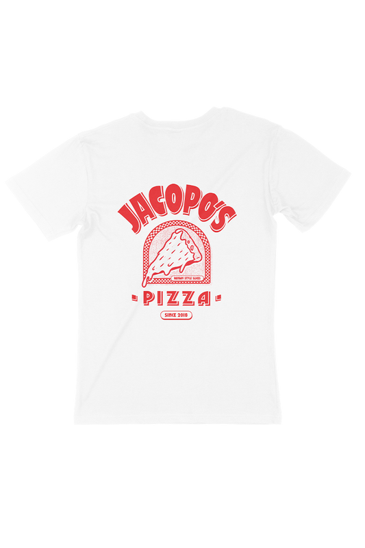 Jacopo's Pizza Tee - White