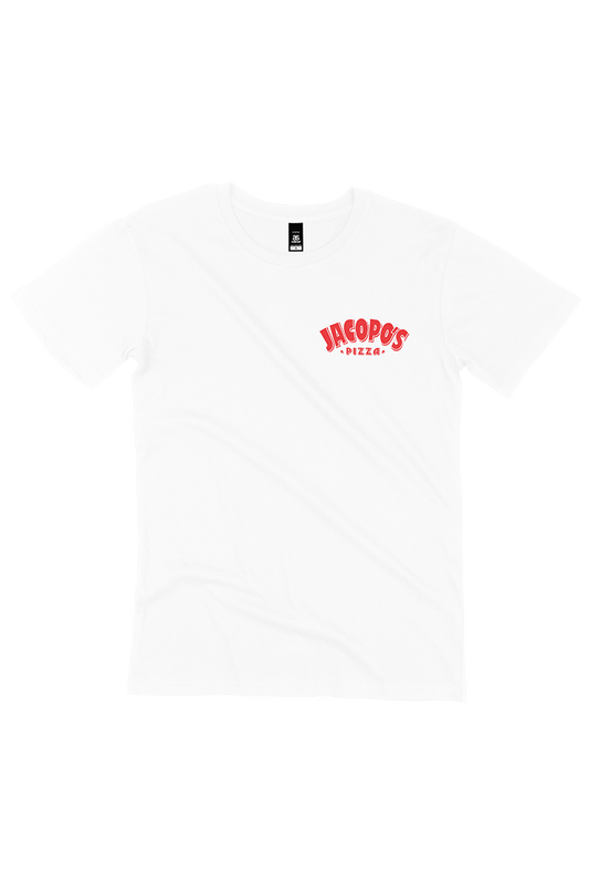 Jacopo's Pizza Tee - White